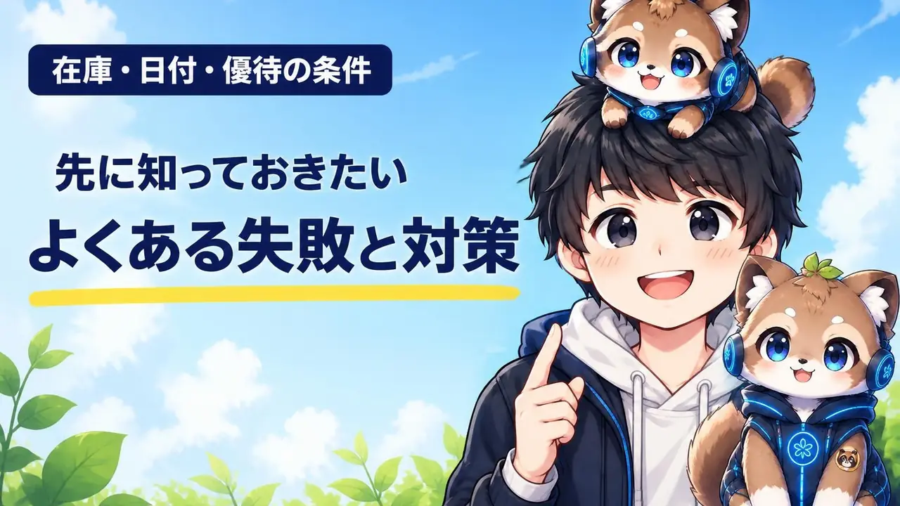 在庫・日付・優待の条件などクロス取引でよくある失敗と対策のバナー