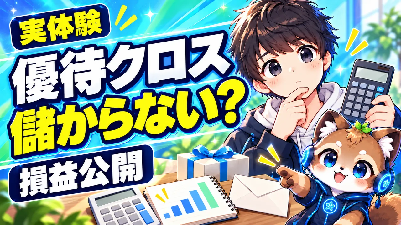【優待クロス】「儲からない」は本当？実体験をもとに計算した結果（アイキャッチ）